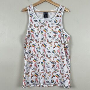 Mens Festival Pride Parade Rainbow LGBT Tank Top Sz XXL Gym Workout Muscle